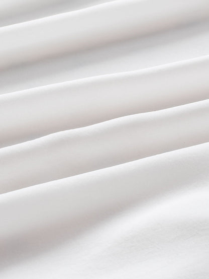 Elegant White Pleated Blouse with Puff Sleeves