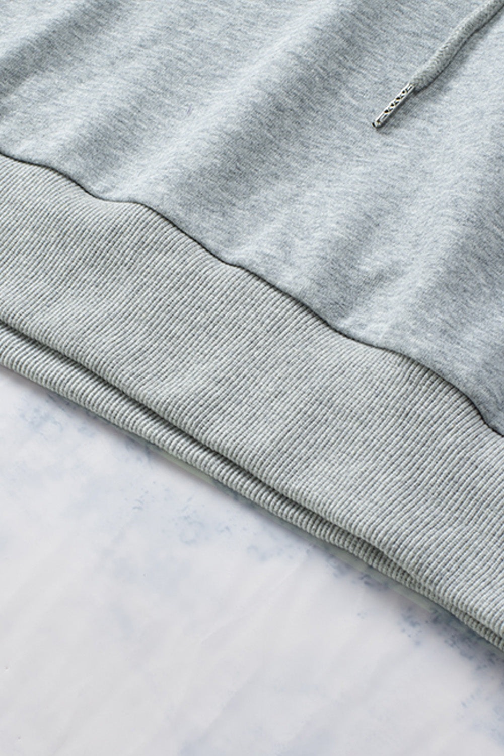 Grey Casual Solid Color Lace-up Hoodie