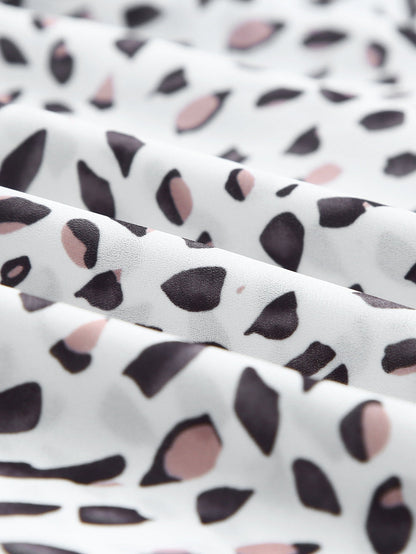 Leopard Print Off Shoulder Plus Size Blouse