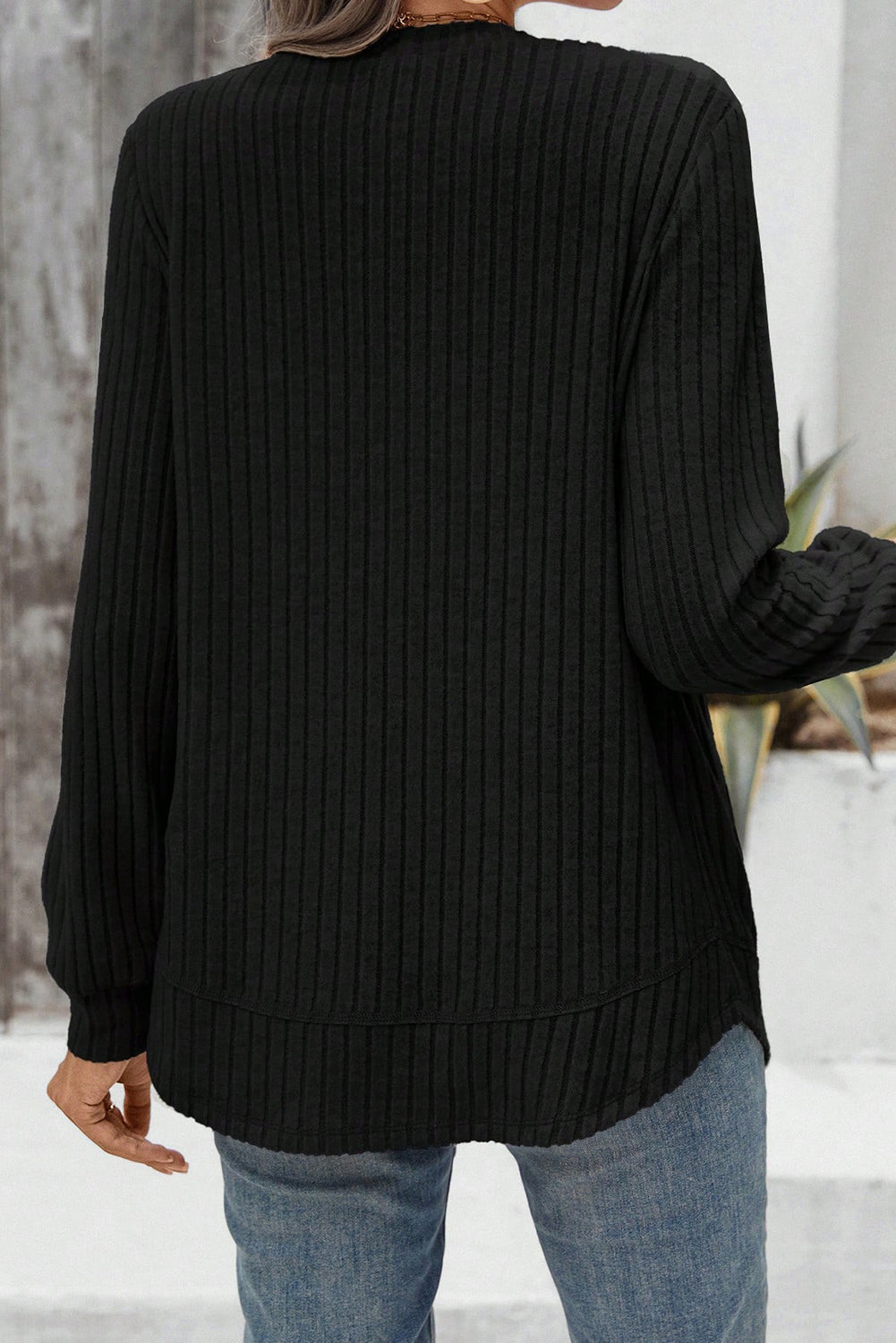 black long sleeve top