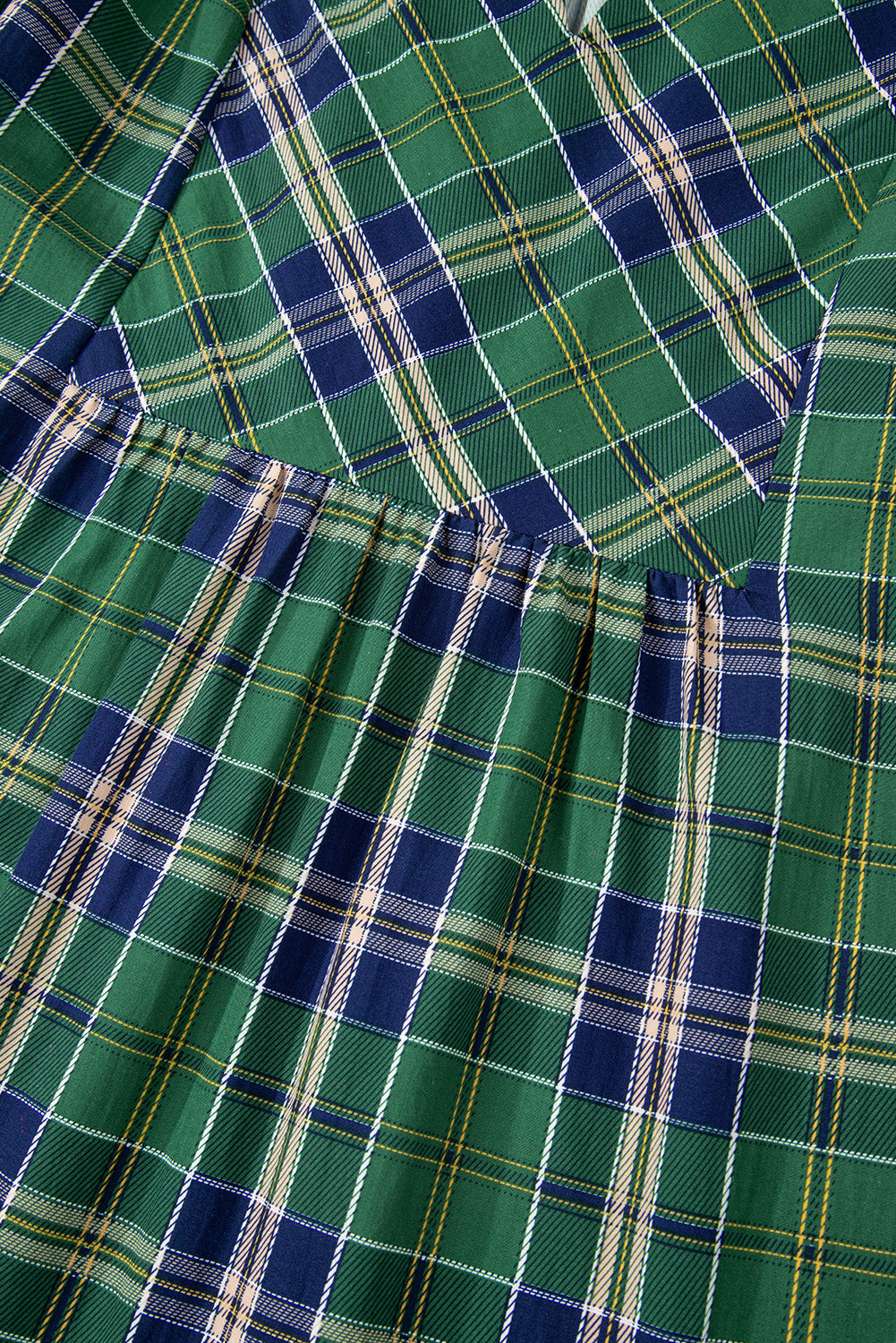 green plaid mini dress