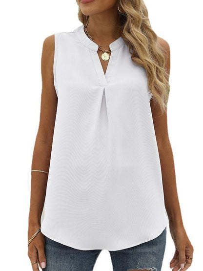 Tank Tops - Tops Solid Shirt Loose V-Neck Pullover Sleeveless Tank Top - MsDressly