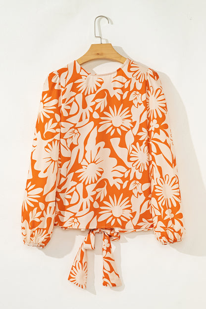 orange floral blouse