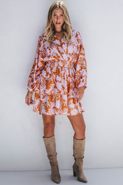 puff sleeve floral dress
