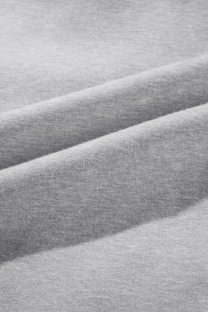 Gray Solid Exposed Seams Hoodie and Joggers Activewear Set