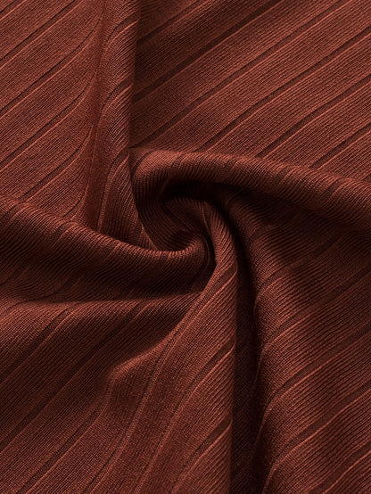 Chestnut Plus Size Ribbed Knit Henley Tee