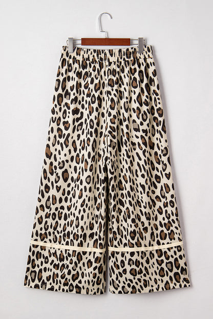 leopard wide leg pants