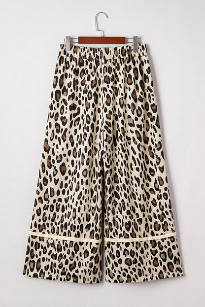 leopard wide leg pants