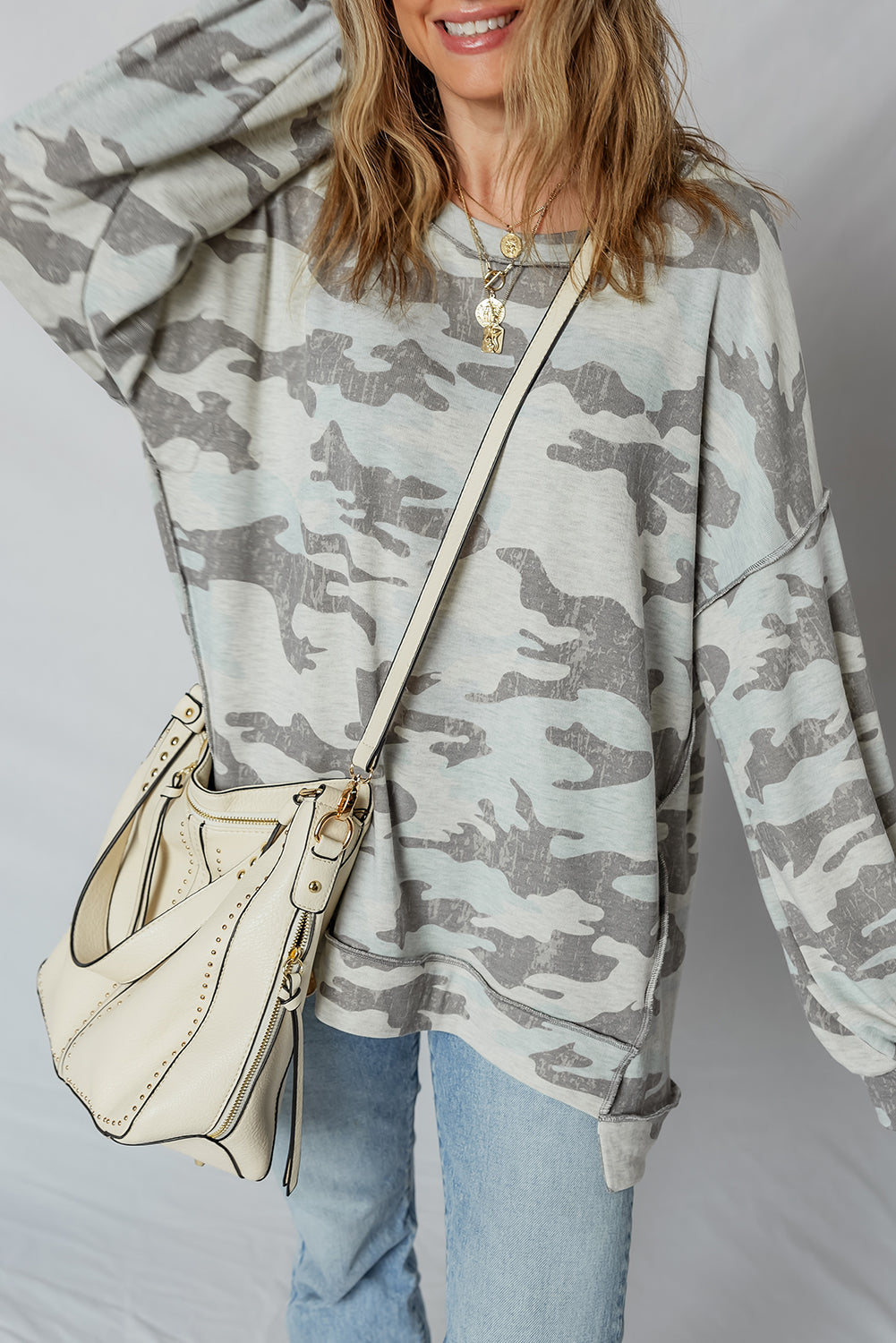 camo print sweatshirt