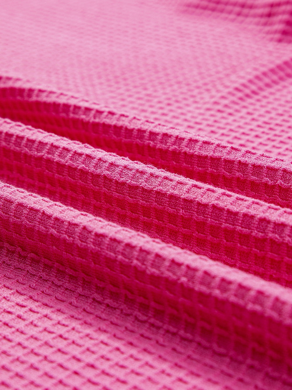 Rose Red Solid Waffle Knit Plus Size Two Piece Set