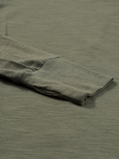 Green Classic Round Neck Long Sleeve Sweatshirt