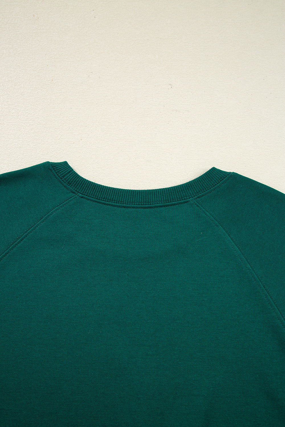 Sea Green Solid Color Pullover Top Varsity Stripe Detail Loose Drawstring Pants Set