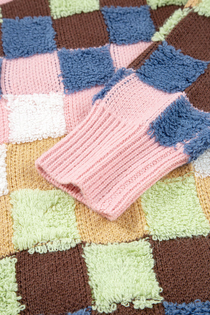 checkered cardigan womens