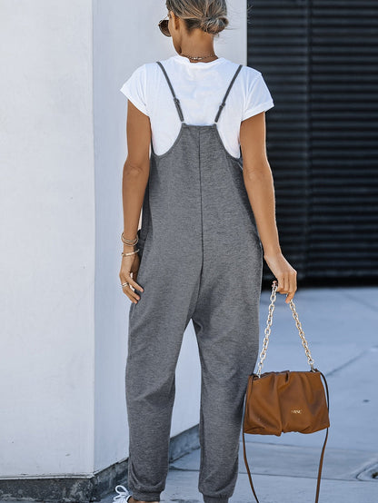 Elevate Your Street Style with Women's Sleeveless V-Neck Jumpsuit