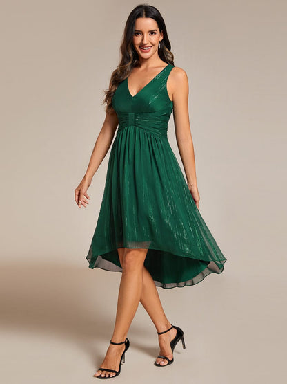Dazzling Glitter Spaghetti Strap Bowknot Dress for Bridesmaids