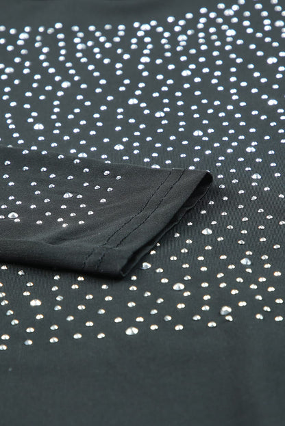 Dazzling Rhinestone Embellished Long Sleeve Bodysuit