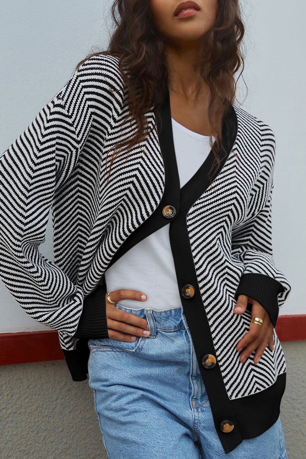 herringbone cardigan