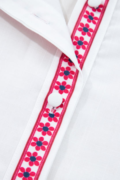 floral embroidered shirt