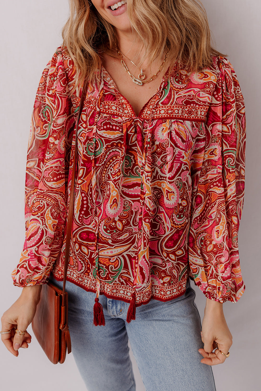 paisley print blouse