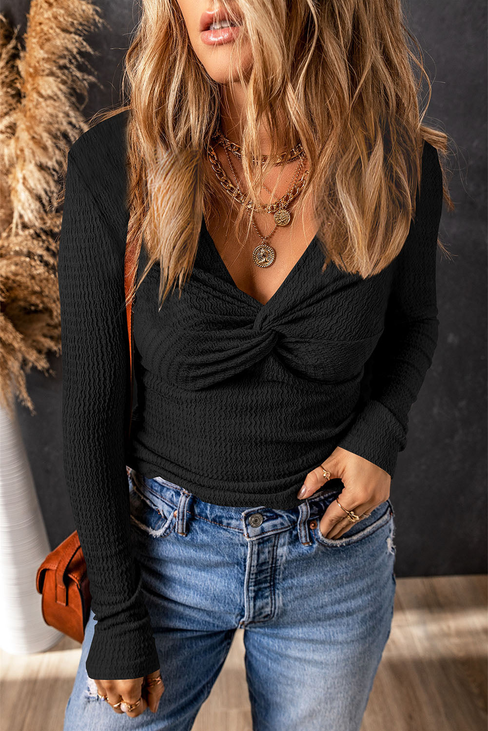long sleeve twist top