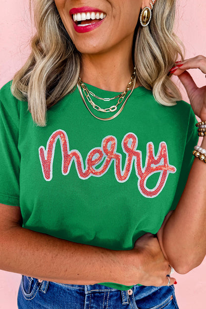 sequin graphic tee