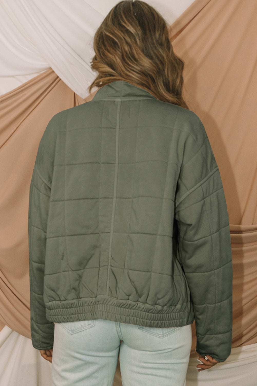 Green Bay Winter Quilted Zip Up Pocketed Jacket