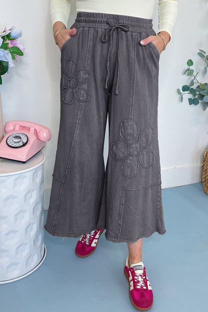 womens wide leg cropped trousers