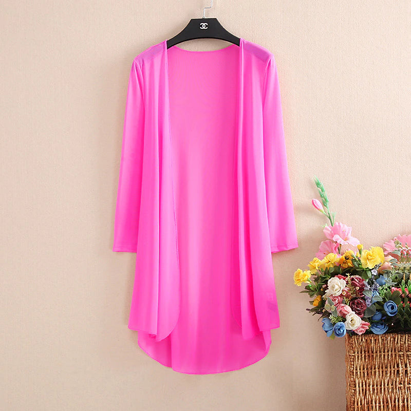 Women's Cardigans Outdoor Street Dailywear Spring Fall Long Cardigans Regular Fit Breathable Lightweight Simple Casual Cardigans Long Sleeve Solid Color Pure Color Slim Fit Black White Wine