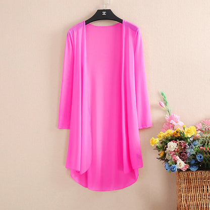 Women's Cardigans Outdoor Street Dailywear Spring Fall Long Cardigans Regular Fit Breathable Lightweight Simple Casual Cardigans Long Sleeve Solid Color Pure Color Slim Fit Black White Wine