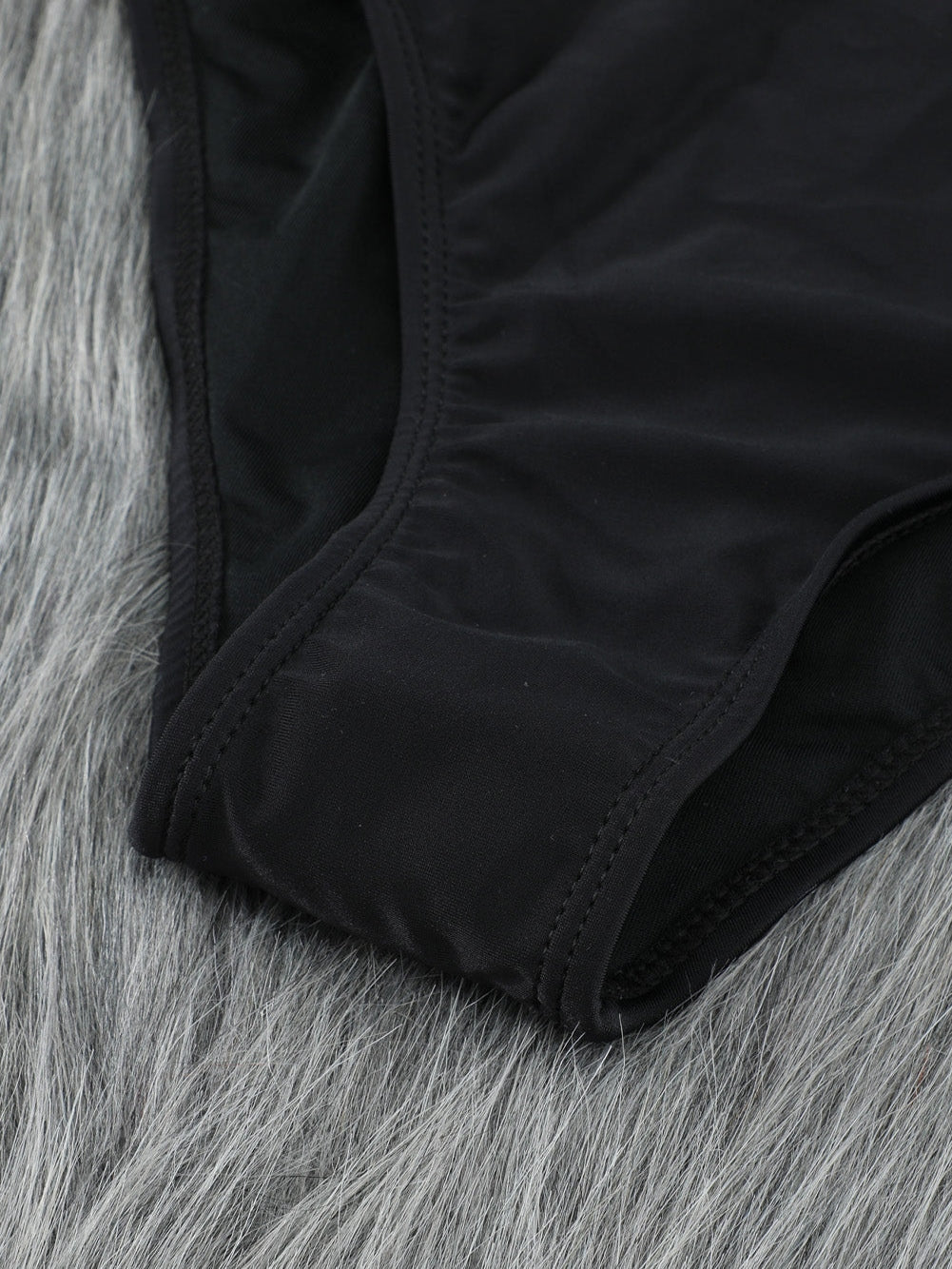 French Romance Black High Waisted Bikini with Puff Sleeves