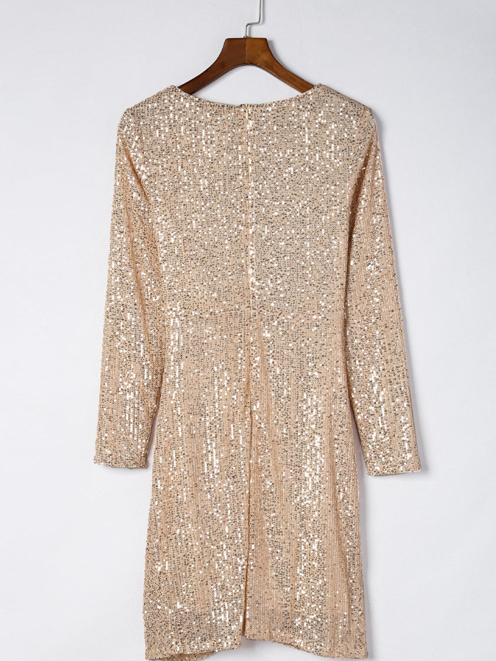Sparkling V-Neck Long Sleeve Dress