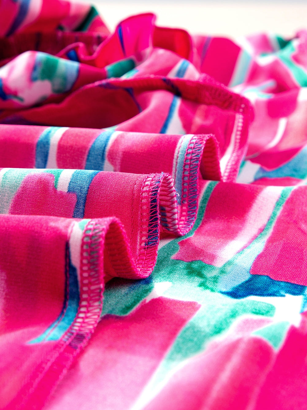 Rosy Abstract Print Ruffle Petal Sleeve Blouse for Curvy Queens