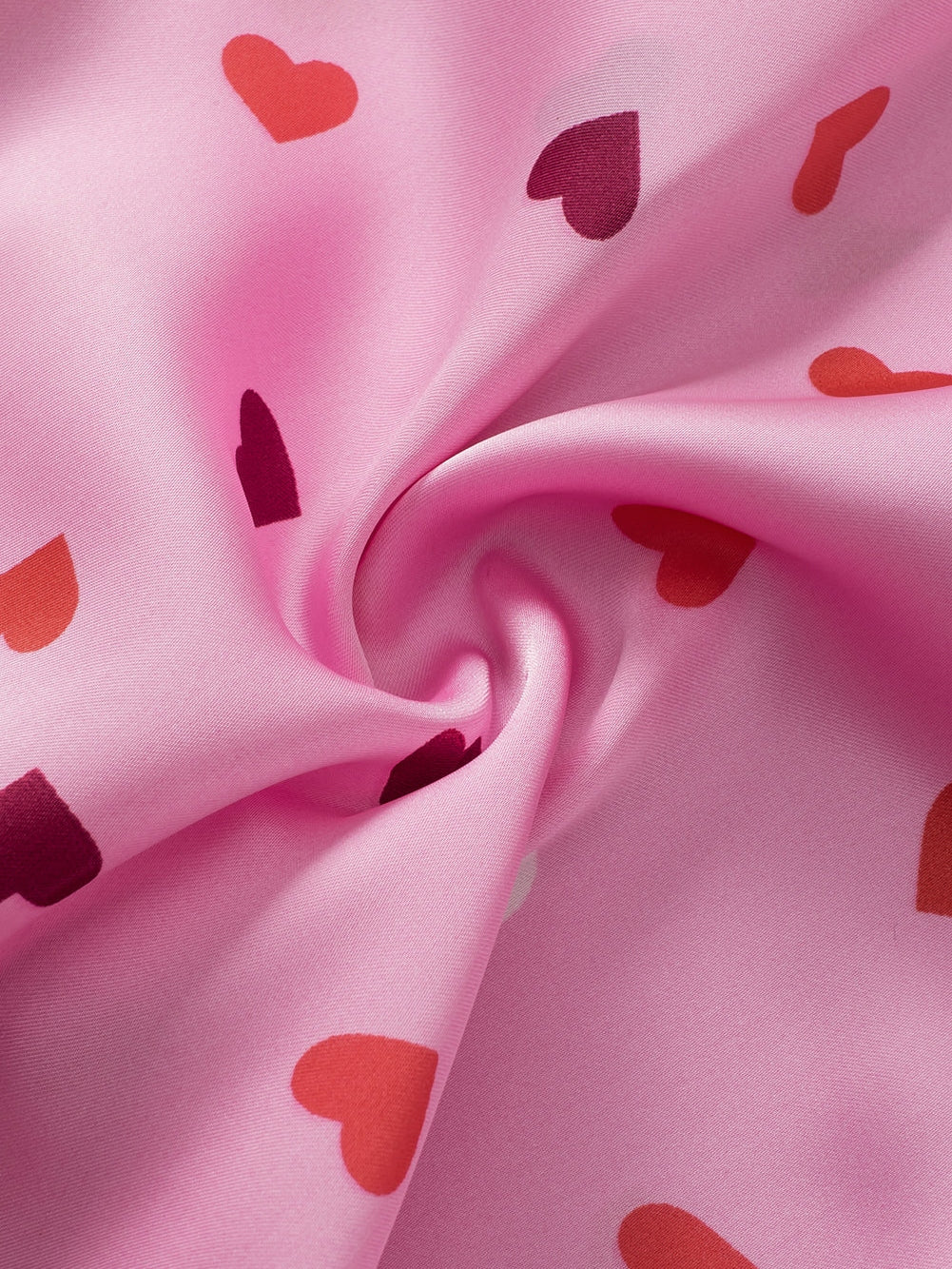 Valentine's Day Pink Heart Print Plus Size Pajama Set