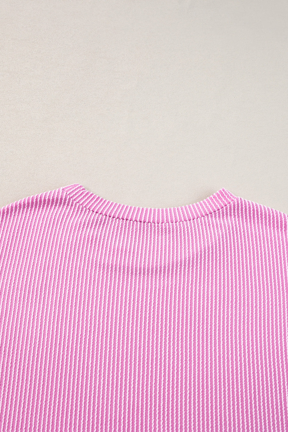 Ribbed Knit Pink Lounge Set for Plus Size Women