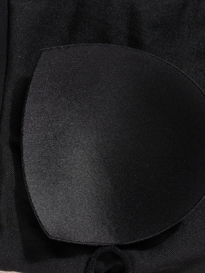 Elegant Black Mesh Detail One-Piece Swimsuit with Adjustable Straps