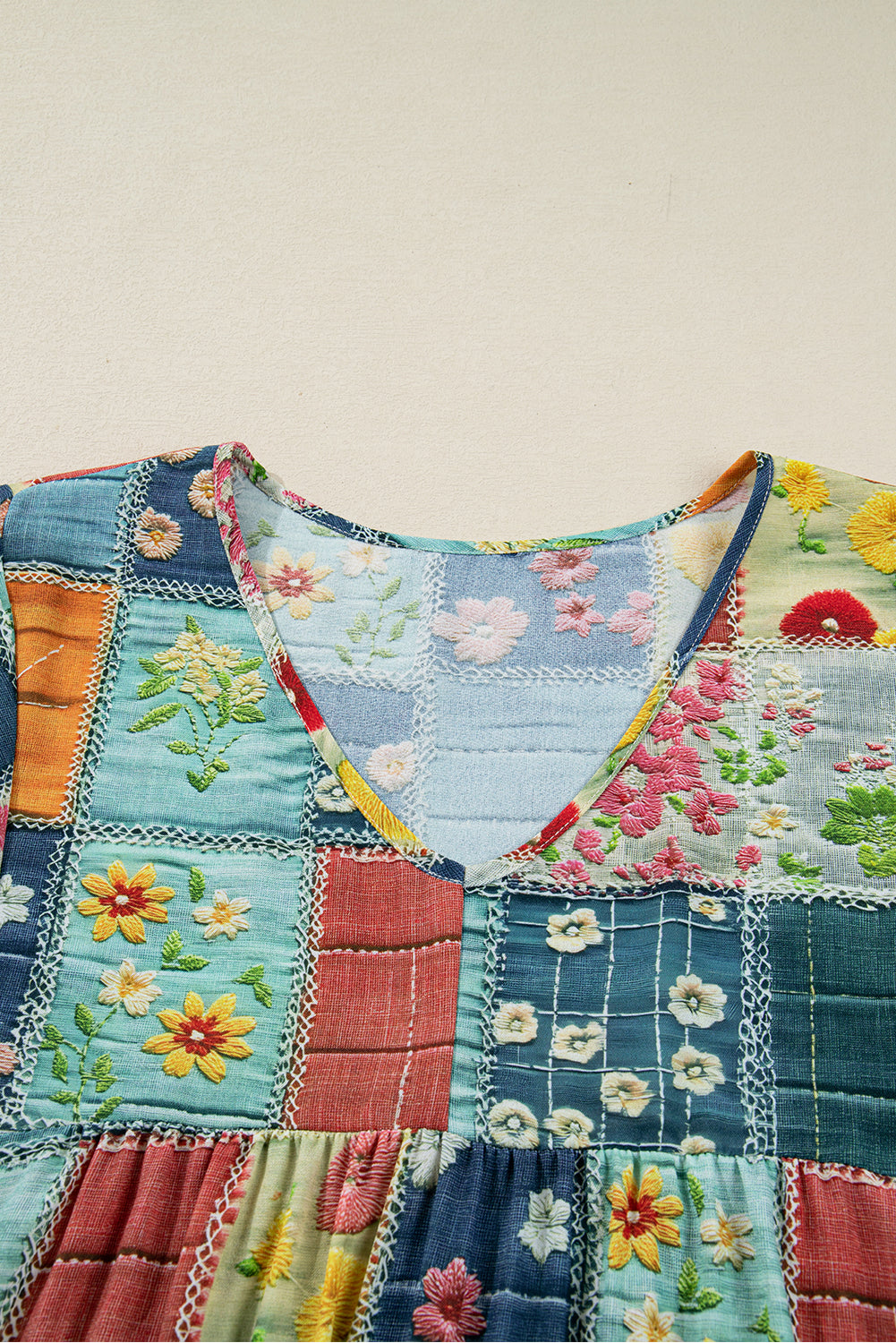 floral checkered dress