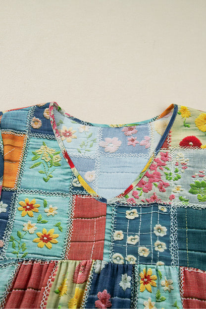 floral checkered dress