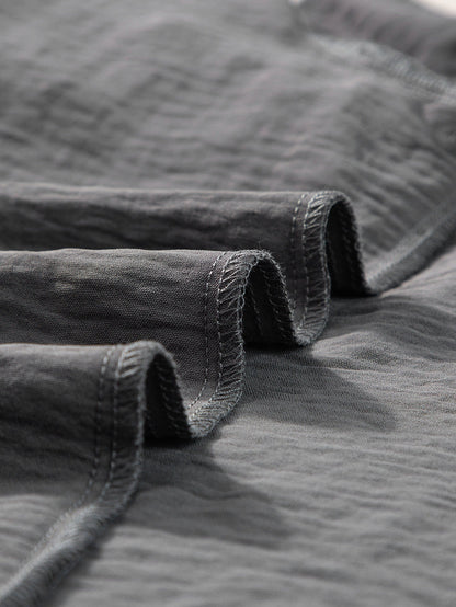 Dark Grey Ruffled Short Sleeve Plus Size Top