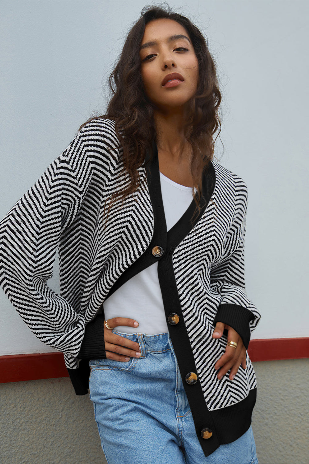 herringbone cardigan