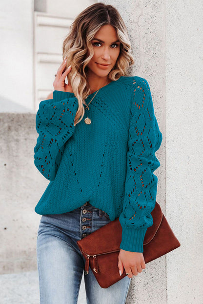 blue knit sweater