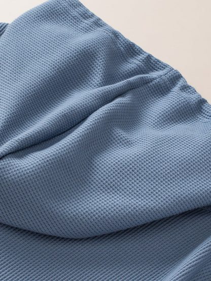 Ashleigh Blue Plus Size Waffle Knit Short Sleeve Drawstring Hoodie