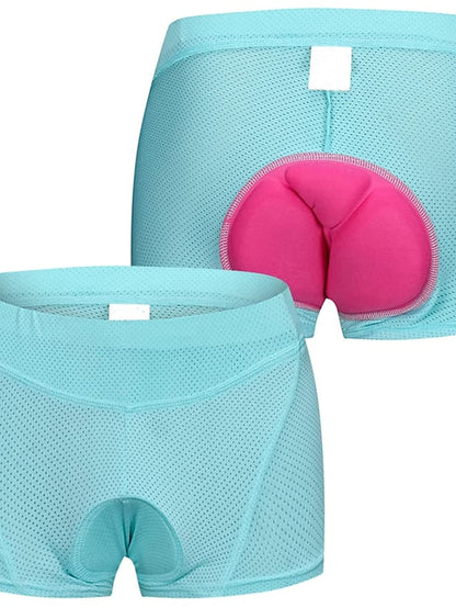 Arsuxeo Women's Cycling Under Shorts Cycling Padded Shorts Bike Underwear Shorts Padded Shorts Chamois Bottoms Sports Spandex Purple Fuchsia Blue Mountain Bike MTB Road Bike Cycling Clothing - LuckyFash™