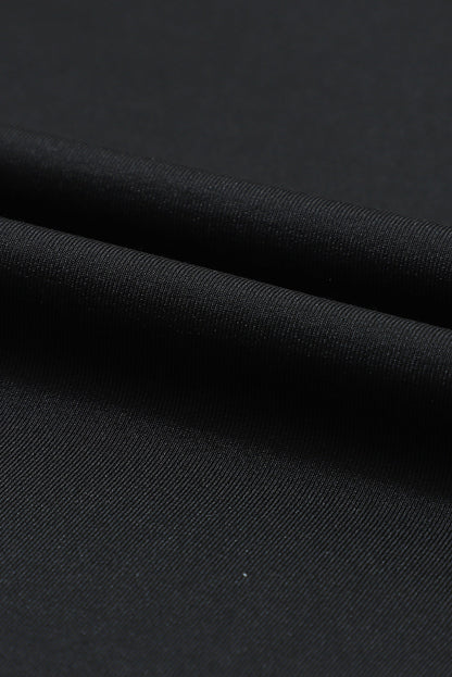 Black Drawstring Elastic Waistband Pocketed Joggers