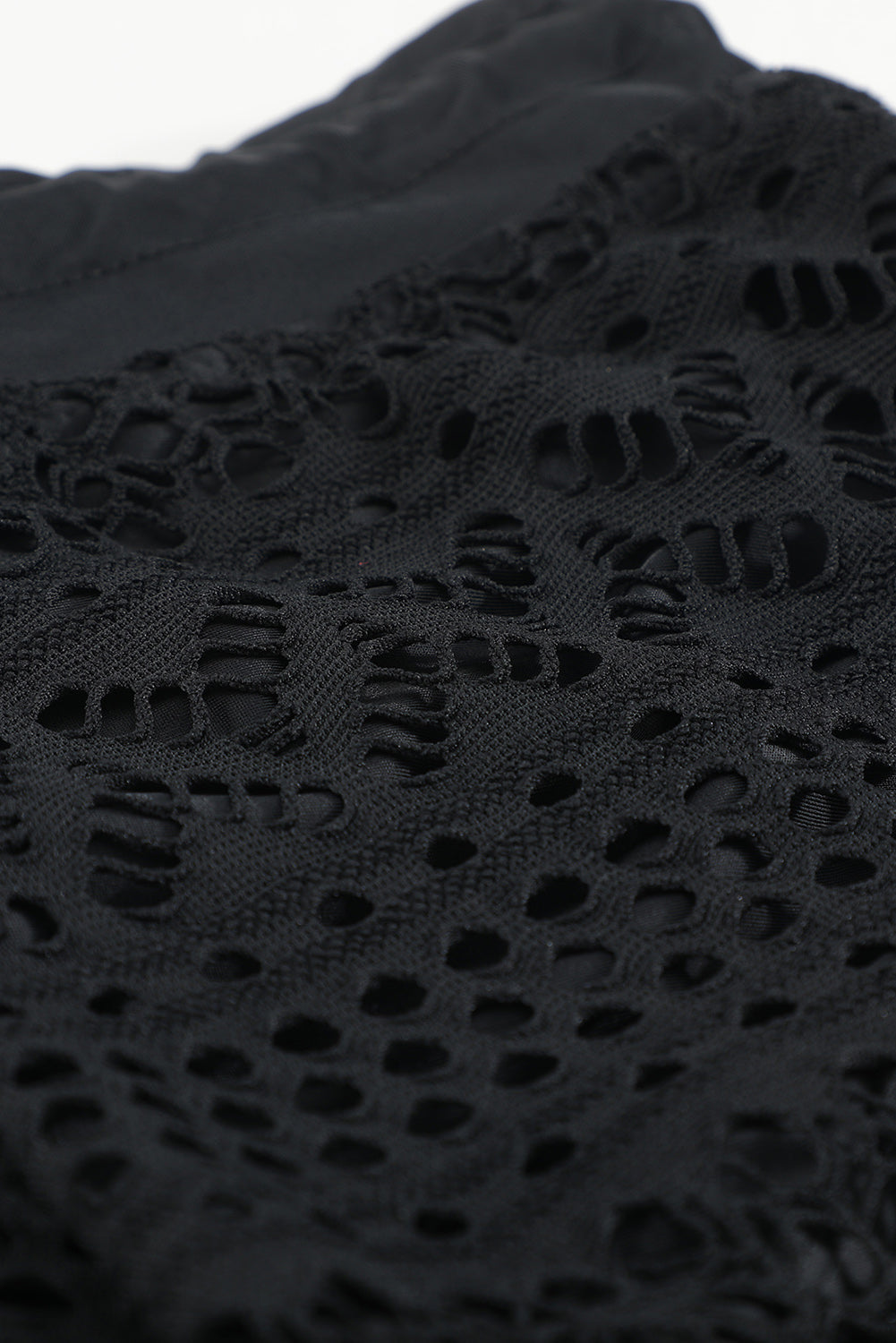 Black Lace Swim Shorts with Attached Briefs