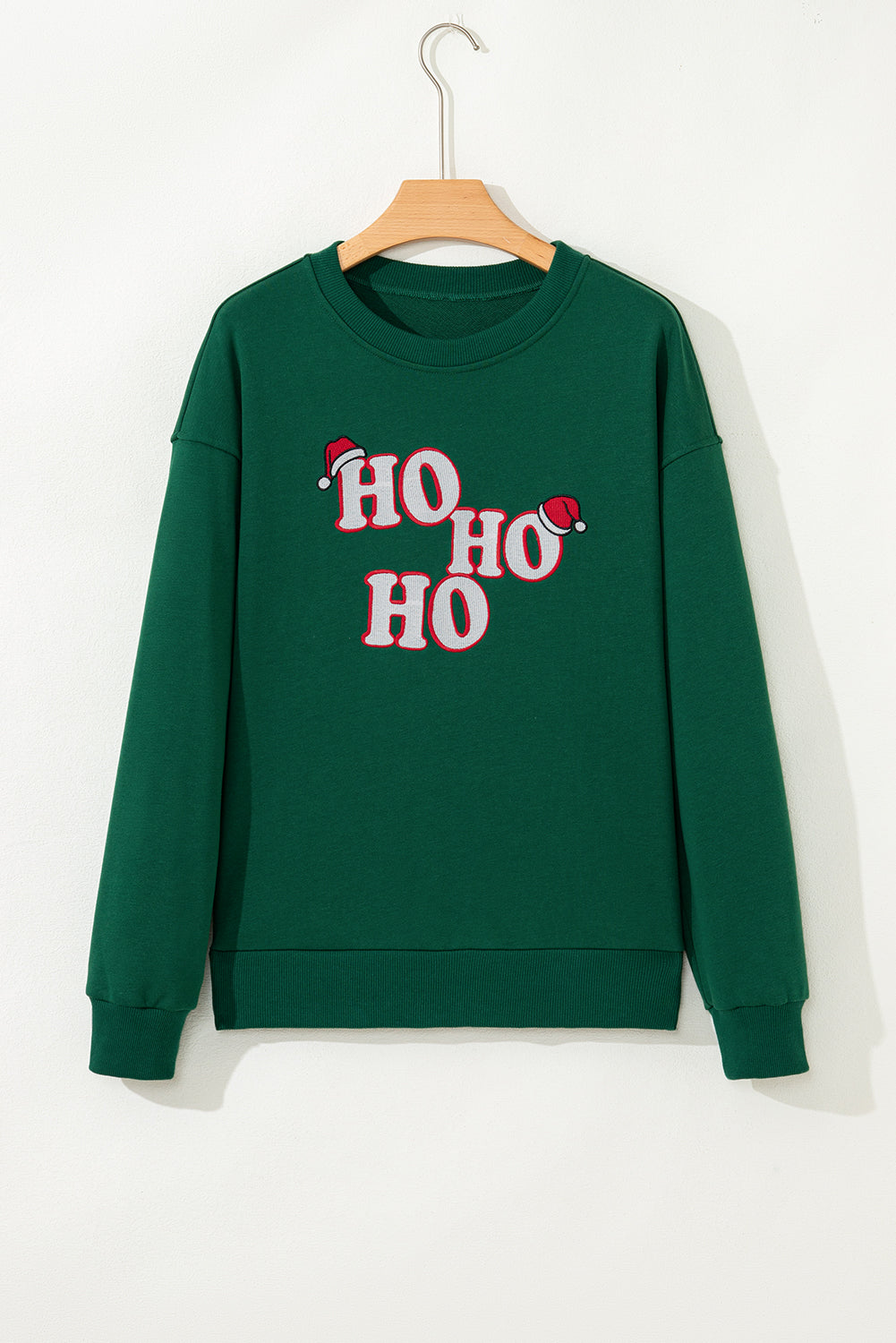 Evergreen Embroidered Letter Graphic Christmas Fashion Sweatshirt