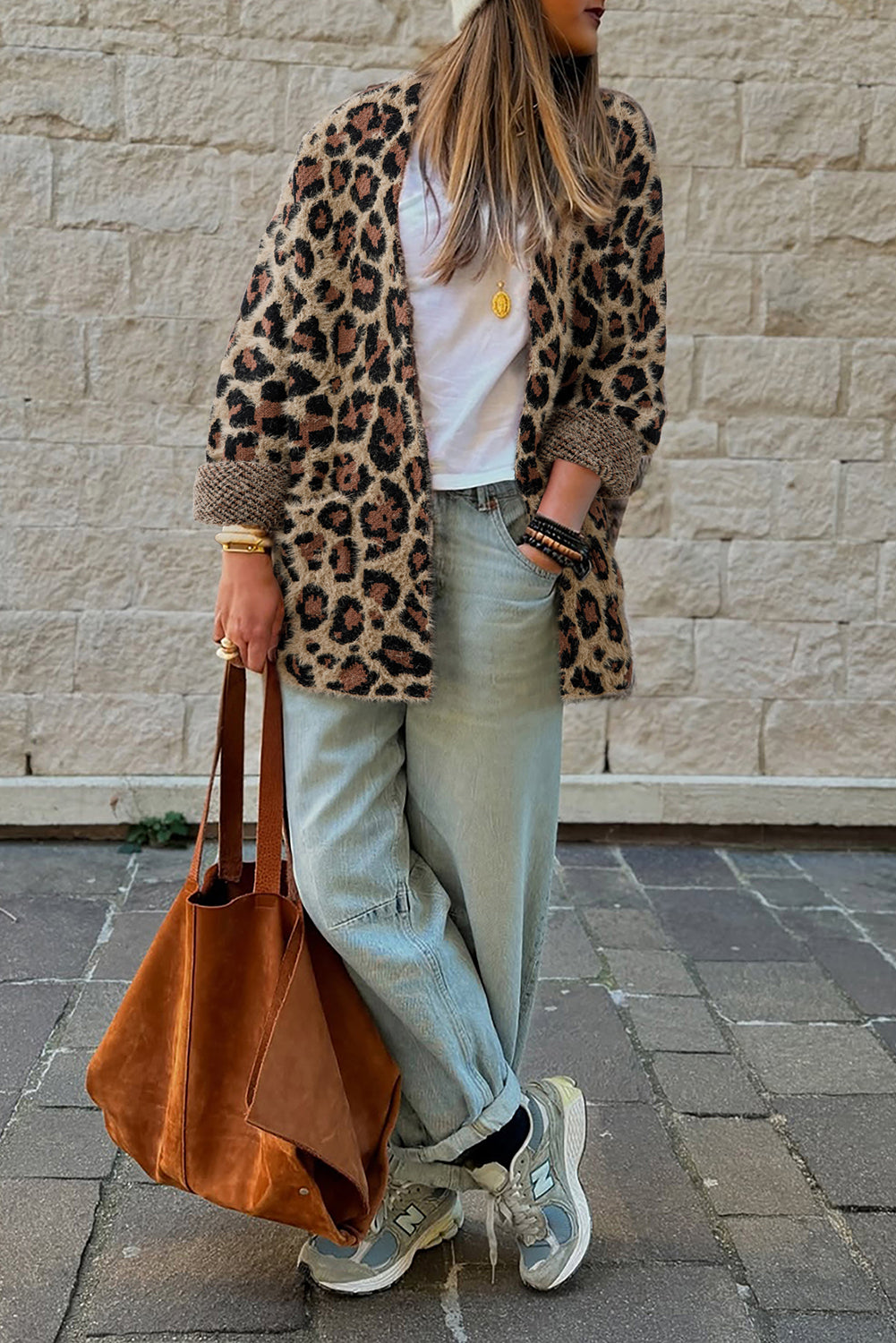 brown leopard cardigan