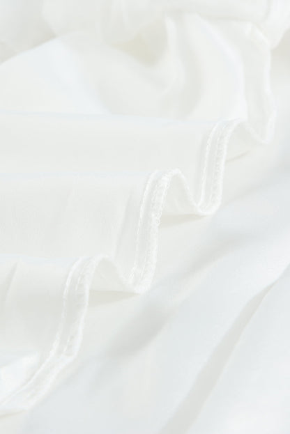 Elegant White Chiffon Ruffle Tank Top