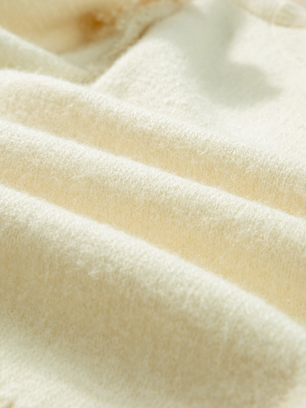 Elegant White Rhombus Pattern Ribbed Trim Short Sleeve Knit Top