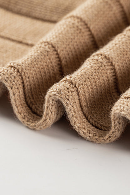 Brown Exposed Seam Ribbed Knit Dolman Top