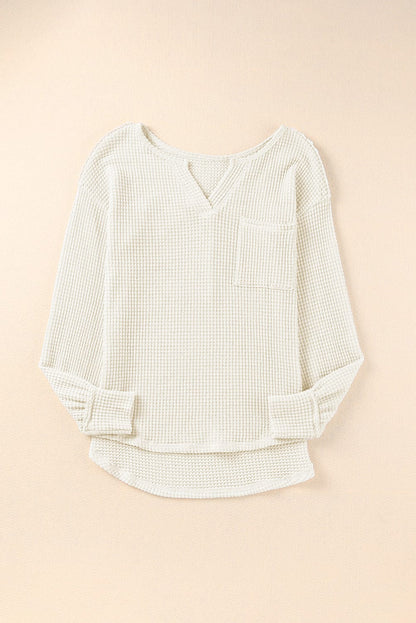 Deep V-Neck Long Sleeve Knitted Sweater